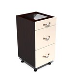 Corp inferior 40 cu 3 sertare metalice pentru greutate Zebra MDF vanilie simplu